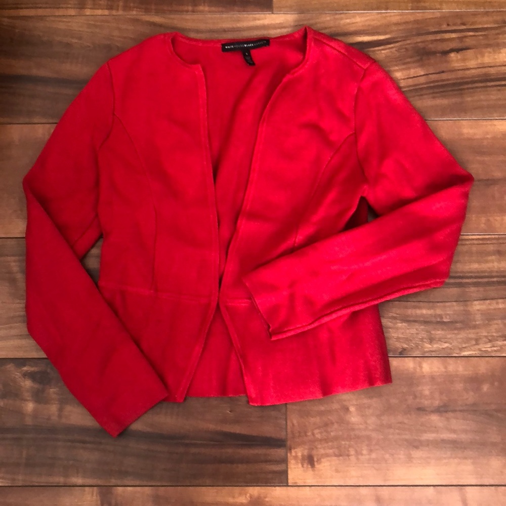 Red White House Black Market knit casual blazer - Women’s size small